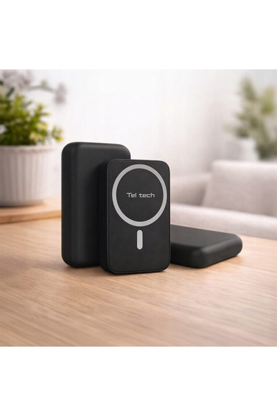 NO BRAND POWERBANK WIRELESS MAGSAFE INDUCTIV Qi 10000 mAh NEGRU 3A
