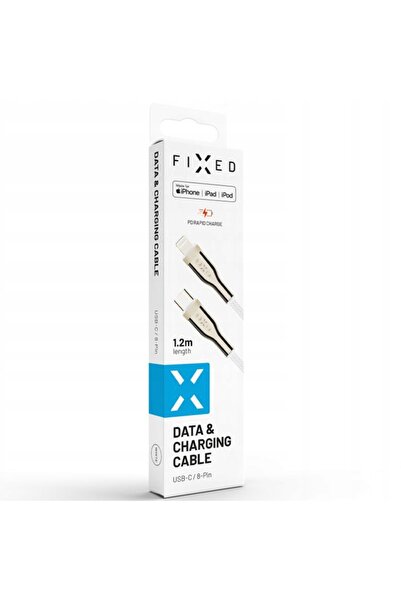 NO BRAND Cablu USB fix, împletit, USB-C/Lightning, 1,2m, alb