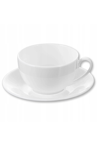 NO BRAND Ceașcă de cafea PREMIUM din porțelan alb cu farfurioară 250 ml WILMAX