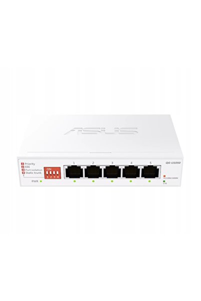 ASUS QG-U1050 Switch Ethernet 5x2.5G Plug&Play Silențios pentru Birou și Acasă