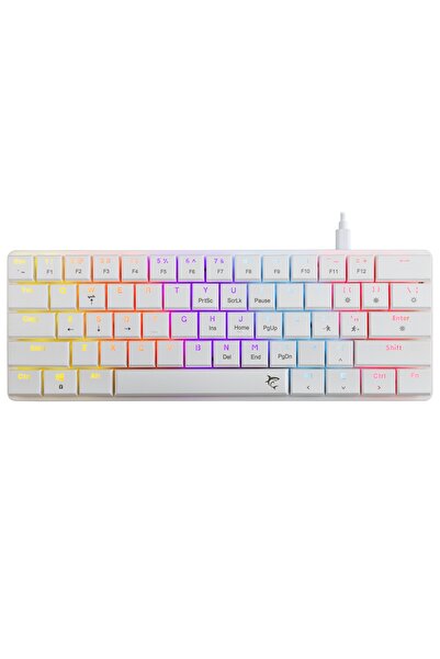 NO BRAND Tastatură mecanică White Shark, switch-uri roșii low-profile, RGB, U...