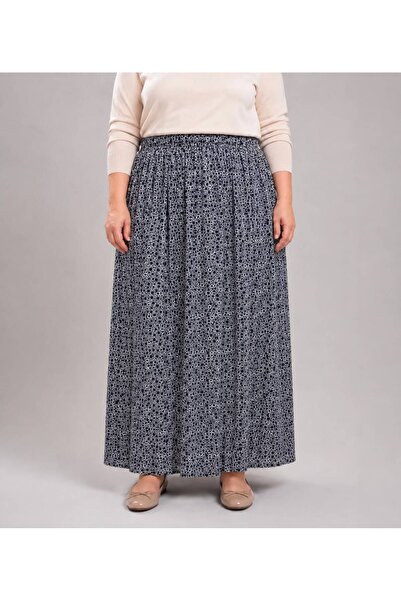 Orly More Plus Size Women's Cotton Skirt with Elastic Waist
