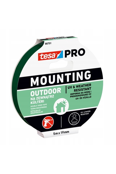 Tesa Bandă adezivă dublă pentru montaj MOUNTING-PRO/OUTDOOR/5X19