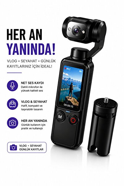 RAYLAX 2.5K UHD Vlog Kamera 16X Dijital Zoom 180° Döner Ekran Kompakt Dijital Video Kamera Taşınabilir Fotoğraf Makinesi