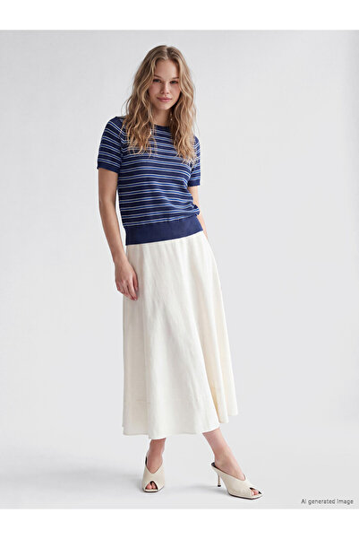 LC Waikiki Rmz Gi̇yi̇m Farkiyla Waist Drawstring Po Poplin Dull Skirt