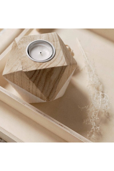 Today Suport decorativ din lemn pentru lumânări tip pastilă, ECO