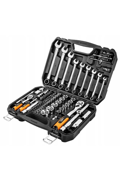 NEO Tools Set de chei tubulare 1/4, 1/2, 82 piese Trusă de scule CrV