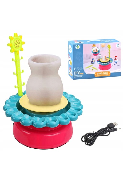 Stator Set creativ roată de olărit pentru copii, set complet cu lut pe USB