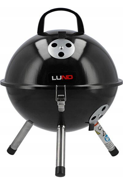 LUND GRĂTAR CU CĂrbuni PORTABIL CU CAPAC, DIN OȚEL, CU FORMĂ ROTUNJITĂ, 32CM