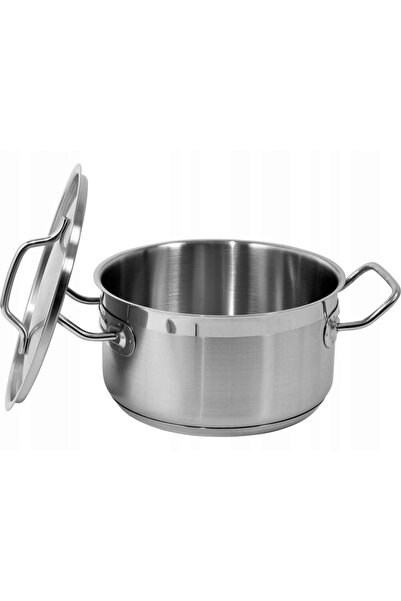 yato Caserolă joasă din oțel inoxidabil cu capac 20x10,5cm 3,3L YG-00040