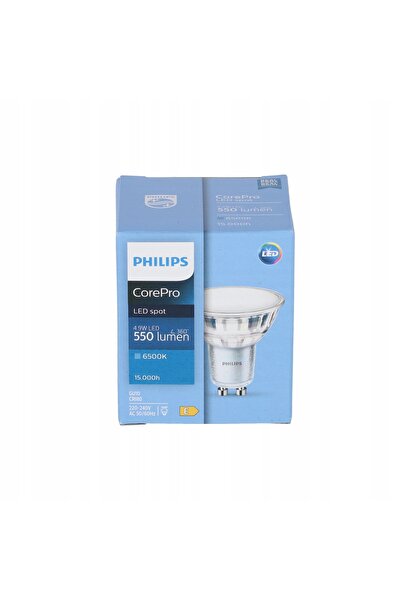 Philips 10x Bec LED GU10 4.9W 550lm Alb Rece 6500K Becuri Premium