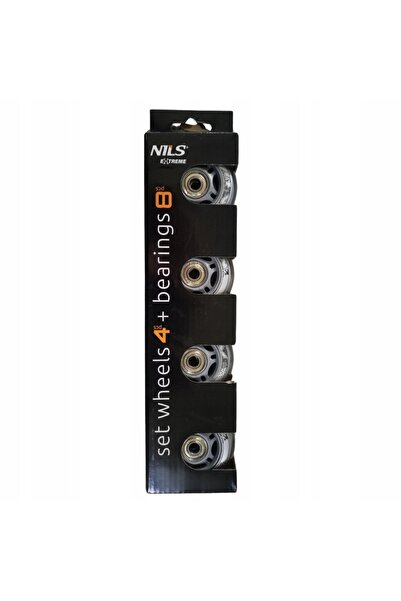 Nils Extreme Set de 8 roți de cauciuc pentru patine cu rotile de 72 mm Rulmen...