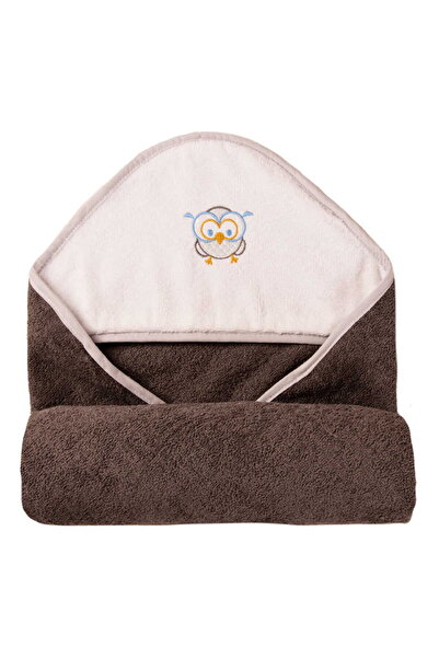 BabyMatex Păturică de baie pentru bebeluși 100x100 MAXI maro închis Ursuleț d...