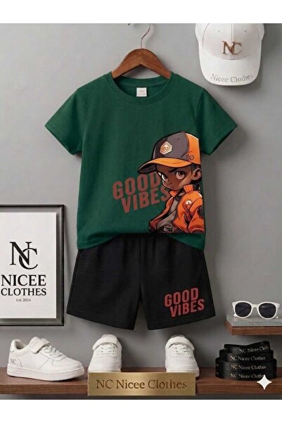 Leto Lykia Summer Children's T-Shirt Shorts Unisex (Good Vibes Printed)