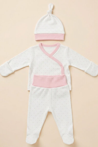 LOGO AKSESUAR Baby 100% Cotton Interlock 3-Piece Newborn Bodysuit Set Hospita...