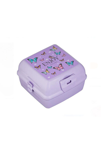 Generic Brand Caserola Compartimentata din Plastic Lila Fluturi ”Enjoy” pentr...