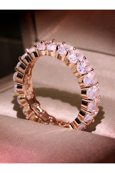 Choice9 7 Rose Gold 925 Sterling Silver Simplicity Classic Gorgeous Zircon Ov...
