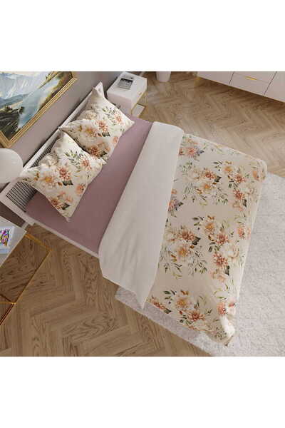 Markizeta Set lenjerie de pat 220x200 Bumbac Satin Flori Manila Pastel