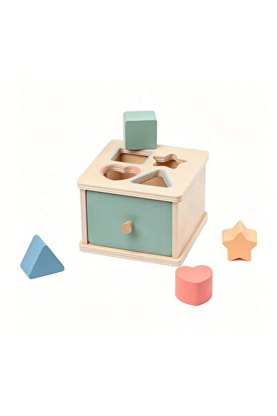 OEM Cutie Montessori din lemn cu sortare forme geometrice și sertar