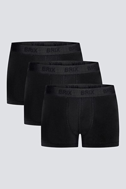 Brix Men's Short 3-Piece Modal Boxer 2104 Black Color