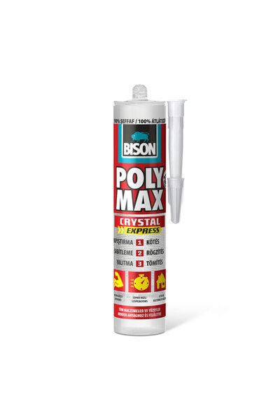 Bison Adeziv și etanșant transparent Poly Max Crystal, 300 g, uscare rapidă