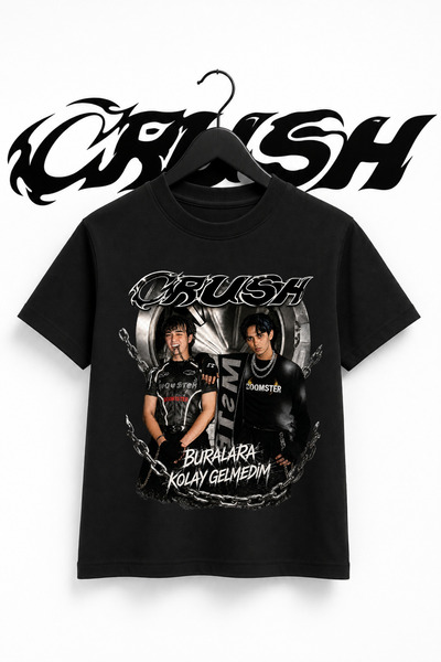 MECH BUTİK Crush Printed Unisex Black-White T-Shirt T-Shirt