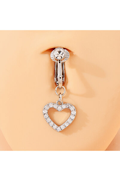 Choice8 Heart body Navel & Bell Button Rings 2841-SR 1pc Non-piercing Faux Fa...