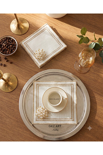 gkzglass home dekor 3 τεμάχια κεντημένα σε λινό ύφασμα, χαρτοπετσέτες κοκτέιλ...