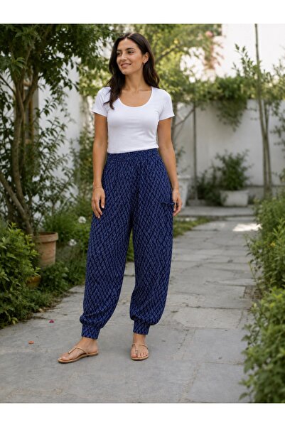 Derya Kurşun Patterned Cuffed Shalwar Trousers 0527-021