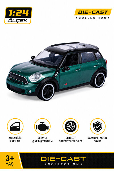 craftivio 1:24 Mini Cooper S Countryman Die-Cast Green Metal Model Car