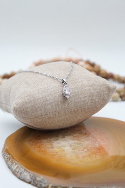 Serenite Collection Spare Silver Color Zircon Necklace