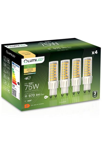 Lumiled 4x Bec LED capsulă G9 10W = 75W 970lm 3000K Cald 360 °