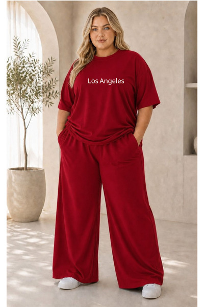 classy moda Women's Plus Size Premium Oversize Cotton 2-Piece Tracksuit Set C...
