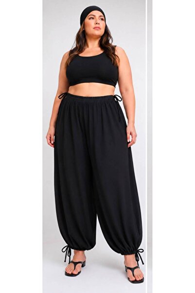 CNG MODA Plus Size Sandy Lace-Up Shalwar Pants