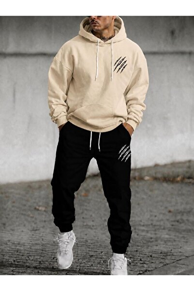 zeag Men's Claw Printed Hooded Tracksuit Set