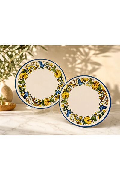 Bonna 2'li Albufera Mid White Gourmet Düz Tabağı 27 cm kahvaltı, peynir, şark...