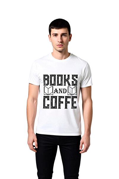 PayBuy Men's Book Coffee Printed T-Shirt 100% Cotton Relaxed Fit Retro Graphi...