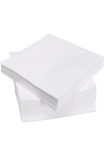 BenimMarifetlerim Plain Patterned White Paper Napkin 33X33