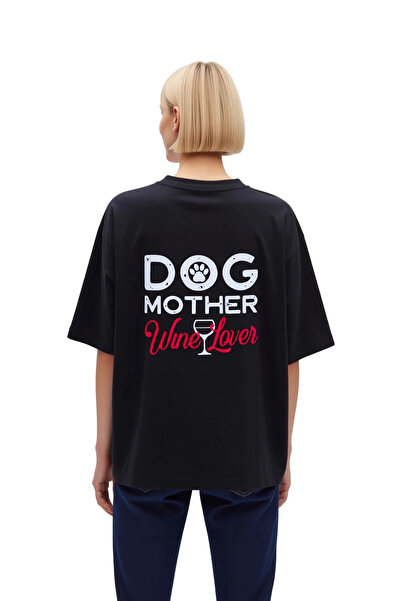 PayBuy Dog Mom Wine Lover Printed Women's Oversize T-Shirt