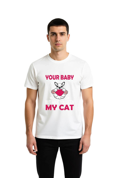 PayBuy Men's 100% Cotton Cat Printed Graphic T-Shirt Short Sleeve Round Neck ...