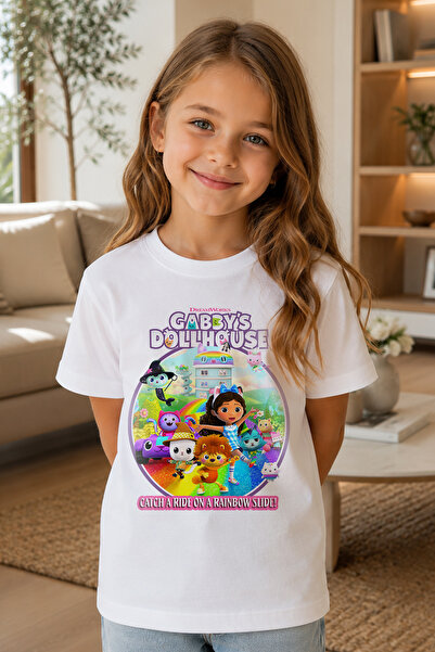 Zeycem Store Gabby Dollhouse Gabby's Dream House Printed Children's Unisex Ts...