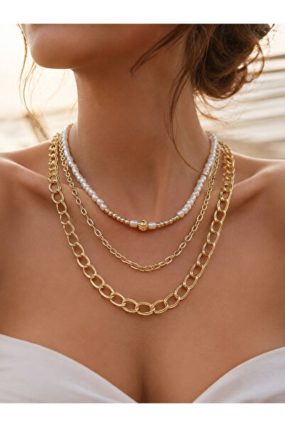 Elmosia Jewelry 3-Piece Combination Necklaces Can Be Used Separately - Adjust...