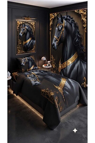 Elmas Dizayn 280*240 Cm. Special Design Single Bedding Set with Background Cu...