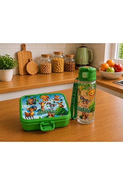 A&A Çocuk Beslenme Kutusu ve Pipetli Suluk Seti – 3 Bölmeli Lunch Box, 500 ml...