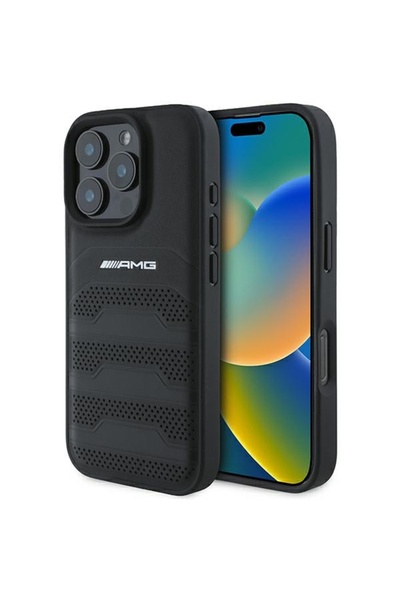 MERCEDES AMG AMHCP16XGSEBK iPhone 16 Pro Max 6.9 " μαύρη σκληρή θήκη με ανάγλ...