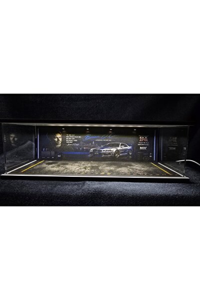 fabrikahşap JDM Temalı 1.64 Diorama Model Araba Standı Usb Ledli 7 Araçlık Ho...
