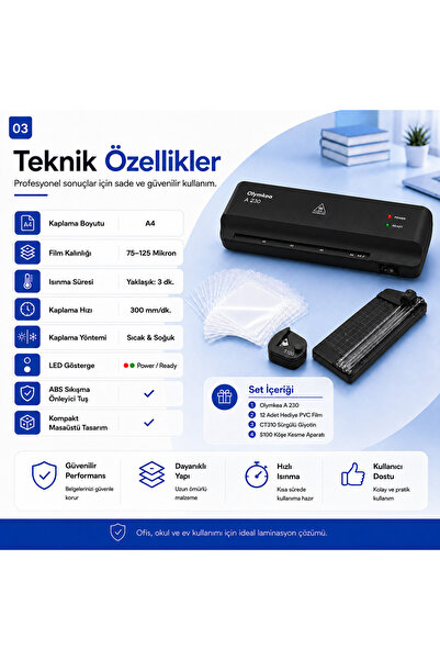 Olymkea A230s 4in1set Laminasyon Makinesi ( A4 )