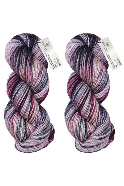 Gazzal Worm 3889, Hand-Dyed, 100% Australian Merino Wool Knitting Yarn, 2 Skeins