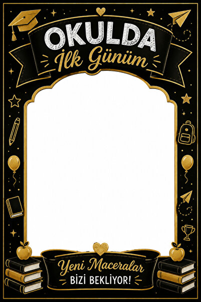 lagun reklam Okulumda İlk Günüm Fotoğraf Brandası 100x150 cm | İlkokul İlk Gü...