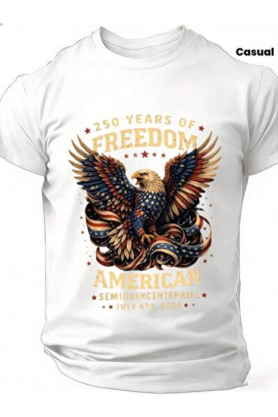 26LIK Men's And Women's American 250th Anniversary Independence Eagle Patriot...